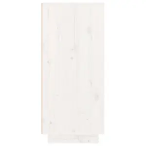 Shoe Cabinet White 60x35x80 cm Solid Wood Pine