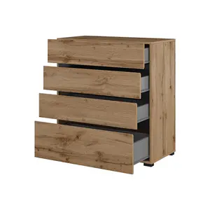 Kross 80cm Dresser in Rustic Oak Wotan - Charming Storage for Cosy Interiors