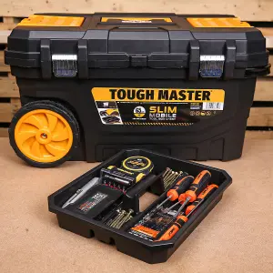 TOUGH MASTER Heavy Duty Large Tool Box 25" Lockable with wheels & handle