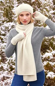 House Of Bruar Ladies Large Gauzy Cashmere Scarf - White