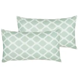 Set of 2 Outdoor Cushions KALAMOS Mint Green