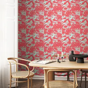 Hoopla Walls Summer Silhouette Coral Twist Smooth Matt Wallpaper