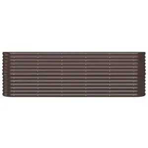 Berkfield Garden Planter Powder-coated Steel 224x40x68 cm Brown