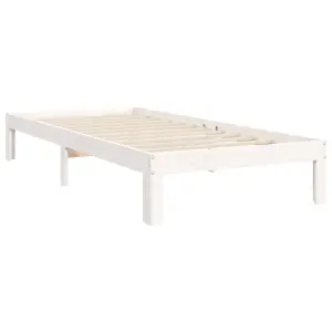 Berkfield Bed Frame with Headboard White 100x200 cm Solid Wood