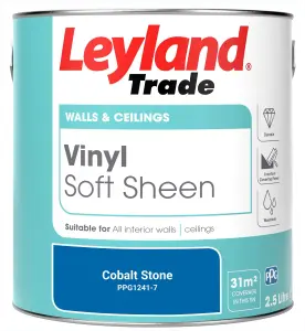 Leyland Trade Vinyl Soft Sheen Walls & Ceilings Emulsion Paint Cobalt Stone (PPG1241-7) - 2.5L