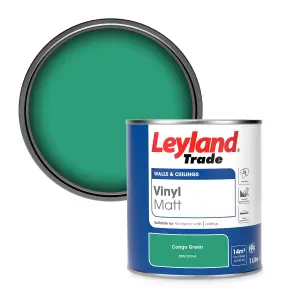 Leyland Trade Vinyl Matt Walls & Ceilings Emulsion Paint Congo Green (PPG1229-6) 1L