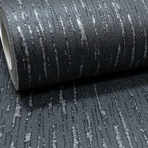 Crystal Glitter Encrusted Plain Mix Textured Vinyl Grey Silver Black Wallpaper  Black Silver Glitter WD0061