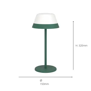 EGLO Meggiano Modern Green & White RGB Touch Dimmer Table Lamp