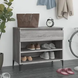 Berkfield Shoe Cabinet Grey Sonoma 70x36x60 cm Engineered Wood