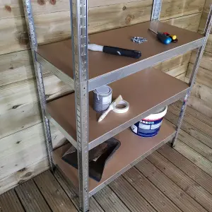 Set of 2 Garage Shelving 90cm Wide & 180cm High Heavy Duty 5 Tier Multipurpose Metal Racking Unit  or Warehouse Shelving Storage