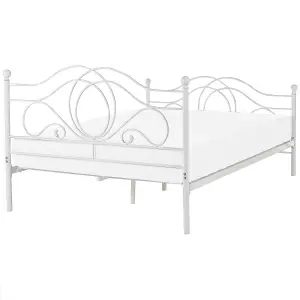 Metal EU King Size Bed White LYRA