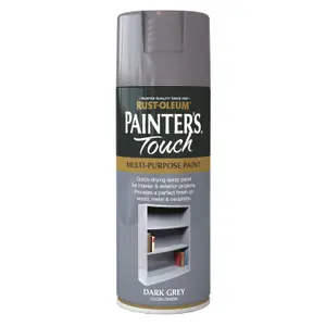 Rust-Oleum Painter's Touch Dark grey Gloss Multi-surface Decorative spray paint, 400ml