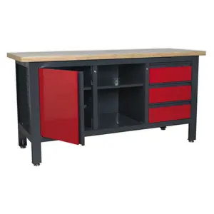 Sealey Work Station 3 Drawers 1 Cupboard & Open Storage 300kg Capacity AP1905B