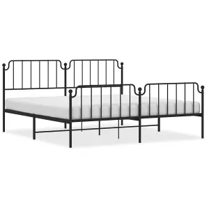 Berkfield Metal Bed Frame without Mattress with Footboard Black 193x203cm