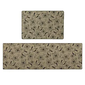 JVL Elegance Machine Washable Doormat and Runner, Flowers