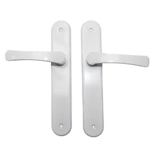 Modern White Interior Door Handle Set with Sleek Lever Design and Backplate, Ideal for Bedroom and Bathroom Doors, Durable