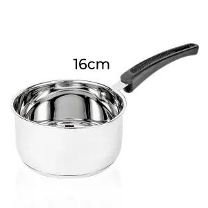 Royalford Stainless Steel 16cm Sauce Pan Induction Stock Milk Pot