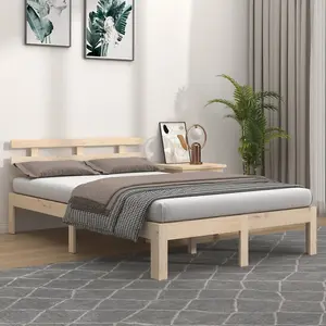 vidaXL Bed Frame Solid Wood 135x190 cm Double