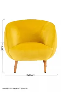 Interiors by Premier Oscar Yellow Fabric Chair