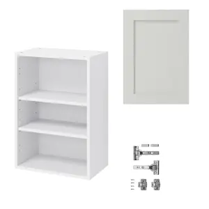 GoodHome Alpinia Matt ivory wood effect Matt ivory painted wood effect shaker Wall Kitchen cabinet (W) 500mm (H)720mm