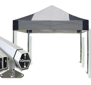 3m x 3m Extreme 50 Instant Shelter Pop Up Gazebos Frame & Canopy - Black/Silver