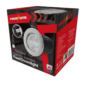 Powermaster GU10 Fixed Downlight Fire Rated - Chrome