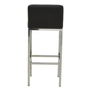 Madeline Upholstered Counter Stool with Metal Frame Silver / Black