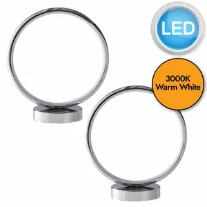 Set of 2 Hoop - Polished 10W LED Table Lamps (Set of 2)