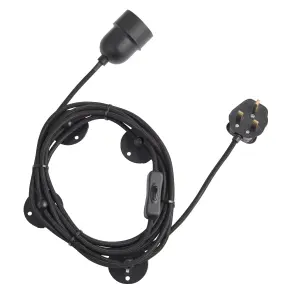 Plug-in Black E27 Cable light set (L)4000mm