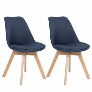 Otselic Upholstered Dining Chair (Set of 2) Dark Blue