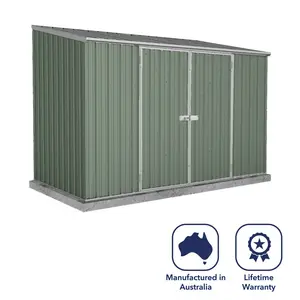 Absco 3m x 1.52m Space Saver Metal Shed Green / No