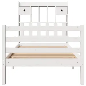 Berkfield Bookcase Bed without Mattress White 90x190 cm Single Solid Wood Pine