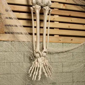 5ft (150cm) Posable Full Body Halloween Skeleton Decoration with Animated LCD Eyes and Sound