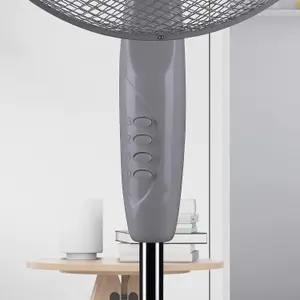 Schallen 16" Electric Oscillating Floor Standing Tall Pedestal Air Cooling Fan in GREY