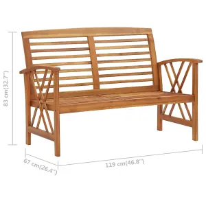 Berkfield Garden Bench 119 cm Solid Acacia Wood