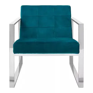 Interiors by Premier Teal Velvet Cocktail Chair, Easy to Adjust Comfy Chair, Effortless Cleaning Small Chair