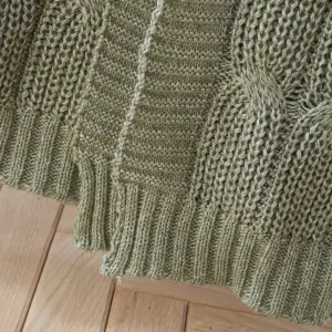 Catherine Lansfield Chunky Marl Knit Cosy 130x170 cm Blanket Throw Olive Green