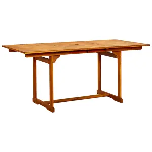 Berkfield Garden Dining Table (120-170)x80x75 cm Solid Acacia Wood