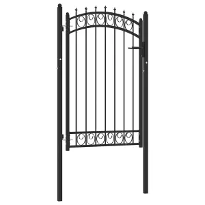 Berkfield Fence Gate with Spikes Steel 100x150 cm Black