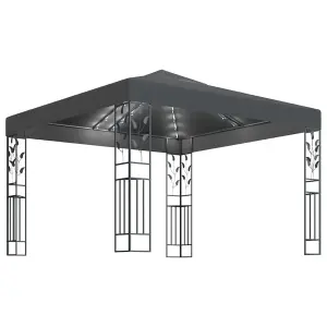 Berkfield Gazebo with LED String Lights 3x3 m Anthracite