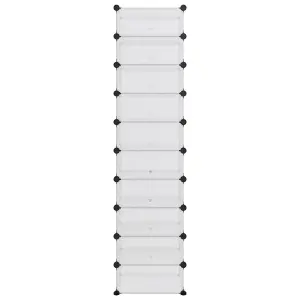 Berkfield Shoe Rack Transparent 44x32x174 cm PP