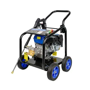 POLLOR Petrol Pressure Washer 7HP 3500 PSI Power Jet Patio Wash 242 Bar High Power With 5 Nozzles