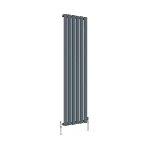 Vertical Anthracite Single Flat Panel Radiator (H) 1600 mm x (W) 408 mm, 3056 BTU.