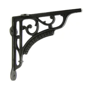 Oakcrafts - Pair of Antique Cast Iron Covent Garden Shelf Brackets - 180mm x 200mm