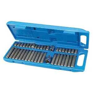 40 Piece HEX TRX SPLINE Set 3/8" & 1/2" Socket Bit Holder Impact Driver Ratchet