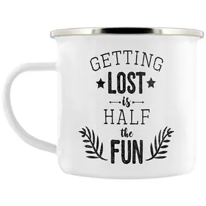 Grindstore Getting Lost Is Half The Fun Enamel Mug White (One Size)