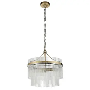 Luminosa Marietta 3 Light Multi Arm Lamp Ceiling Pendant Antique Brass