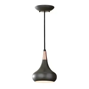 Elstead Beso 1 Light Dome Ceiling Pendant Dark Bronze, E27