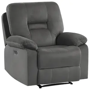 Electric Recliner Chair BERGEN LED Velvet Dark Grey