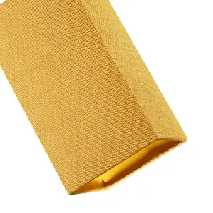 Modern and Stylish Textured Ochre Linen Fabric Tall Rectangular 25cm Lampshade